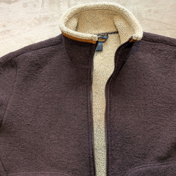 Vintage Woolrich Full Zip Fleece Sherpa Lined Jacket Sz M Granola Cabincore Eco - Picture 8 of 13